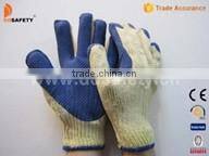 DDSAFETY 2017 Cotton Rubber Working Safety Glove 10 Gauge Bleach Cotton With Red Rubber Glove