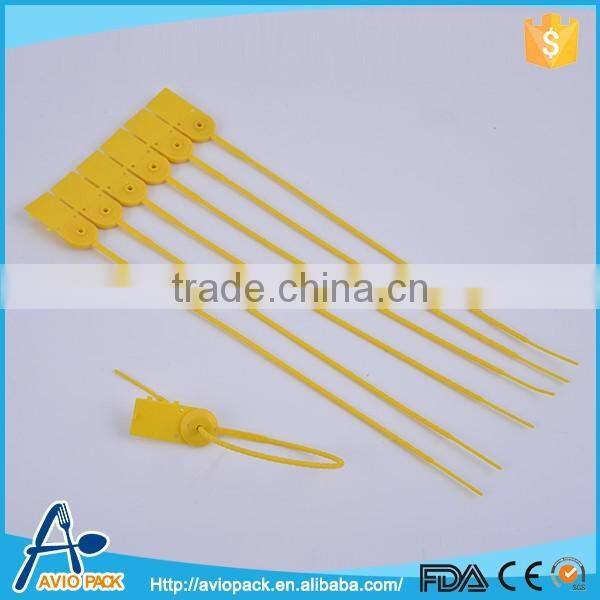 Customized adjustable beaded self locking airline plastic bag security seal with bar code