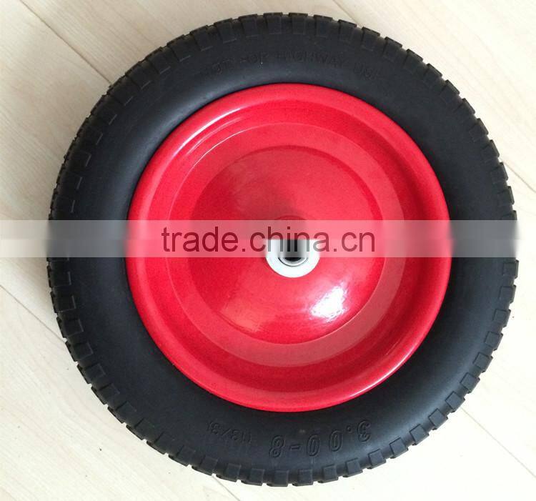 Steel hub13 inch 350-8 solid tyre made in China PU wheel