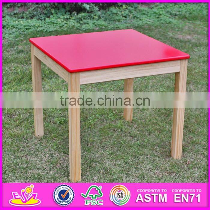 2016 new design home / school / kindergarten red solid wooden toddler table and chairs W08G134