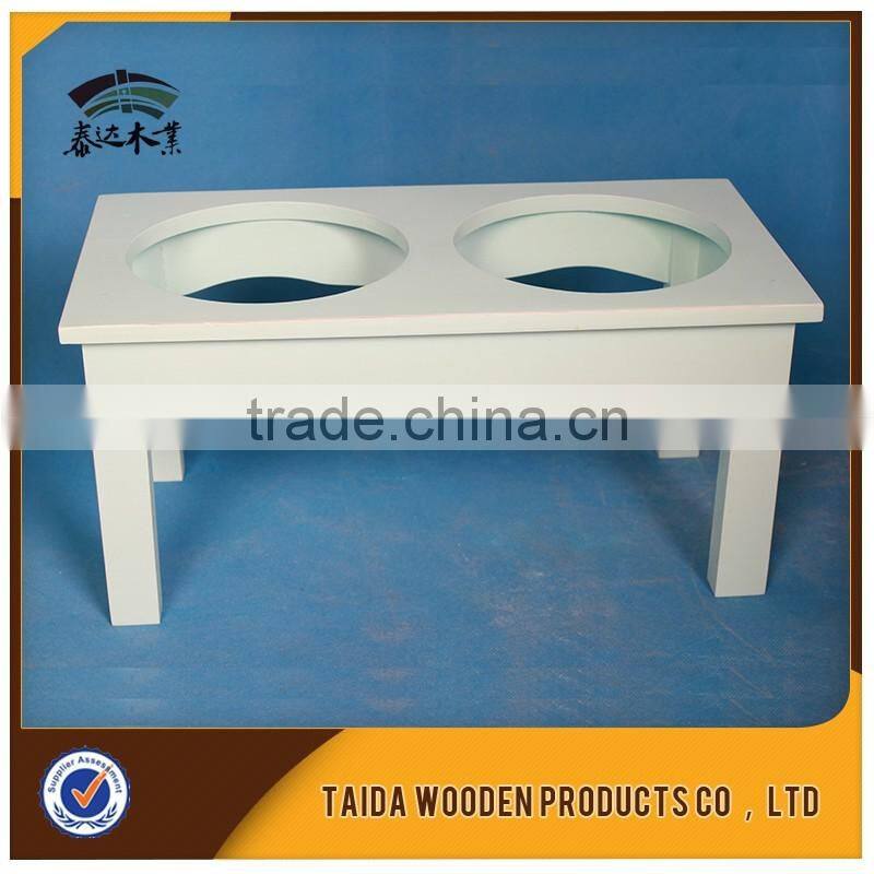 wooden pet feeder bowl holder /wooden bowl rack