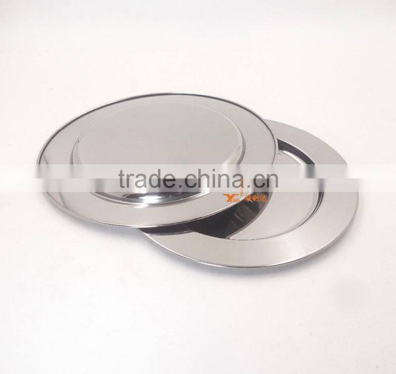 wholesale flat bottom elegant seafood tray/stainless steel salad plate set