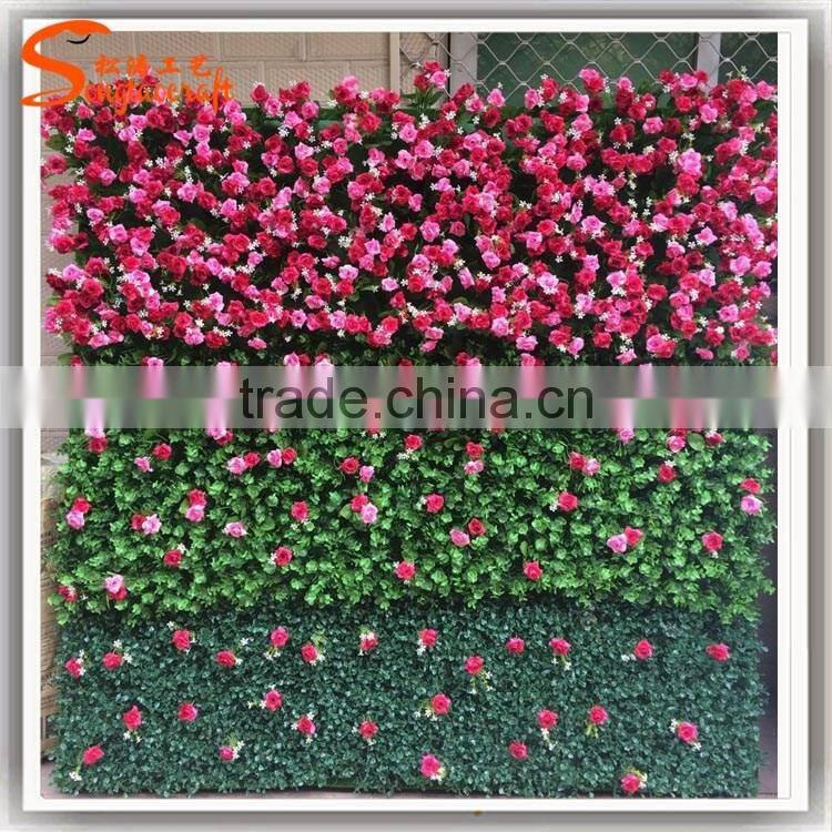 2017 factory price artificial flower for wall decoration silk flower wall for wedding supplies