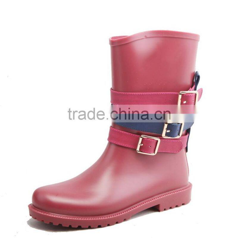 good shape mid-tube fashion rain boots for women from QINGHONG Factory