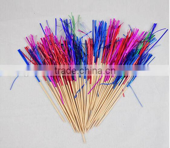 Cake decorate fancy colorful foil palm party picks