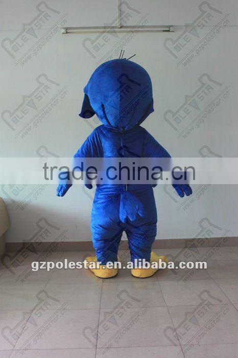 yellow beak blue eagle mascot costume white belly