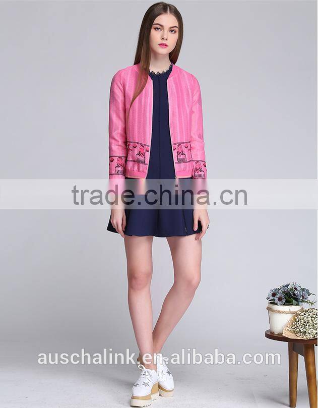 latest korean style classic fashion embroidered casual jacket customized