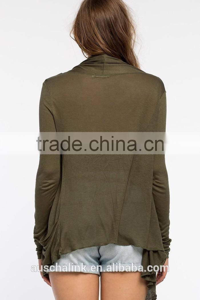 latest design ladies long sleeve open front cardigan factory price