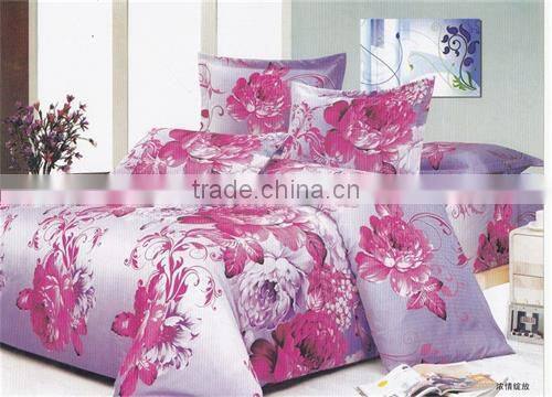 100%polyester disperse printed flower and castle design diamond velvet bedding set