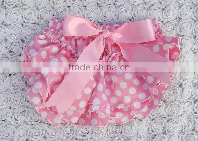 Newest organic satin cloth diaper,ruffle panties baby panties bloomer with bow