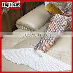 Factory Supplier knitted wool handmade mermaid blanket