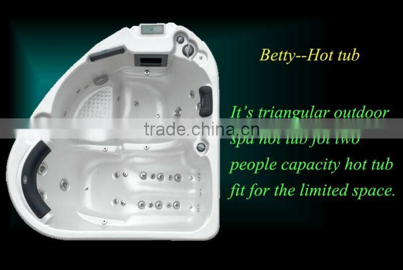 Triangular hot tub & outdoor spa with led light for 2 adults