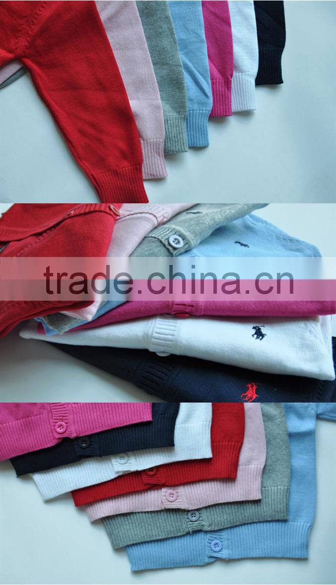 Latest boys plain blue sweater custom children cotton cardigan for school