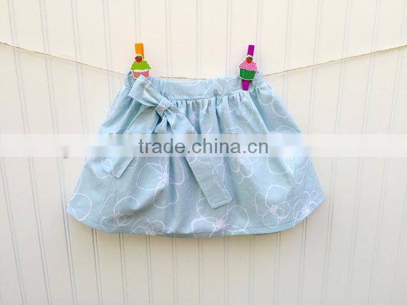 Light blue skirts children's clothing baby girl dresses elastic waistband ruffle skirt