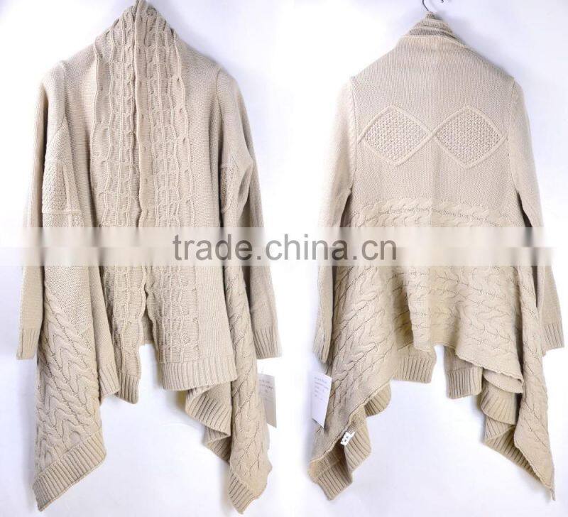 2016 fashion big size winter lady poncho coats