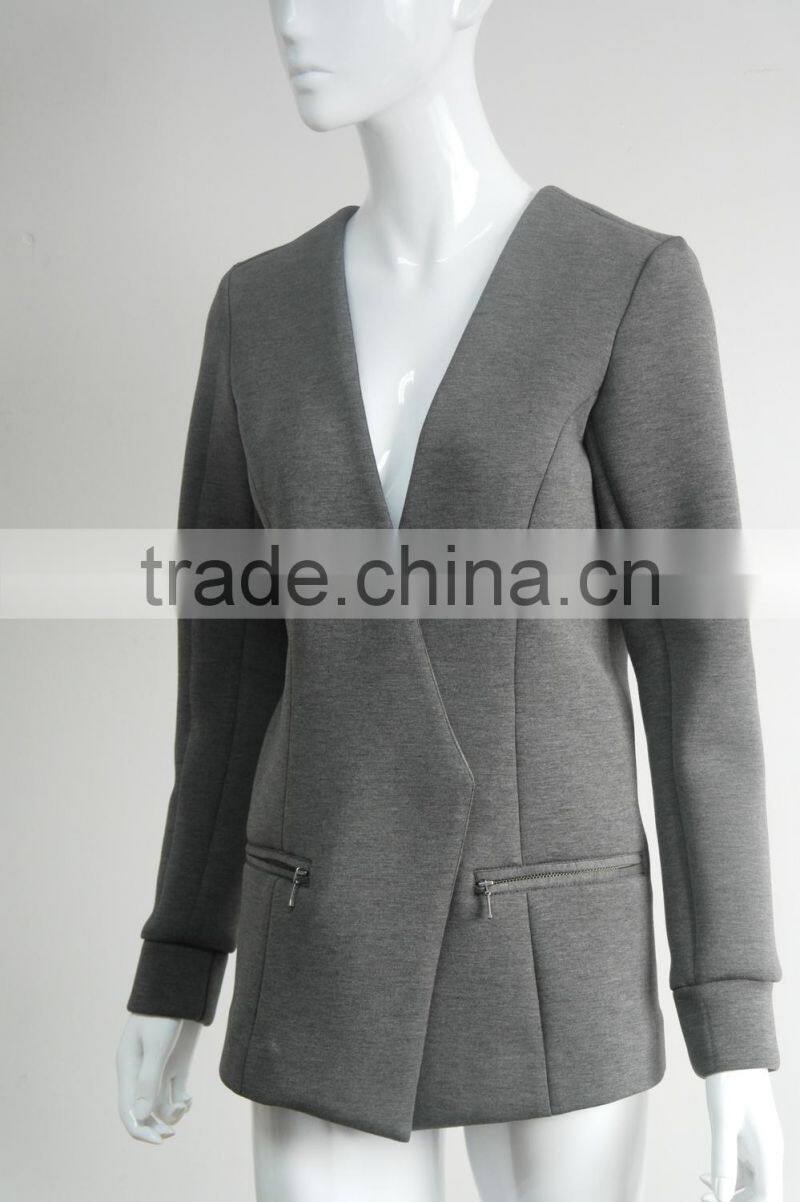Fashion women neoprene knit jacket