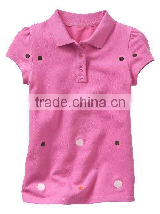 LITTLE GIRLS PLAIN POLO T SHIRT