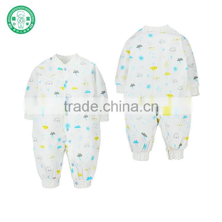 Stormy printing white newborn baby romper interlock 100% cotton baby clothing