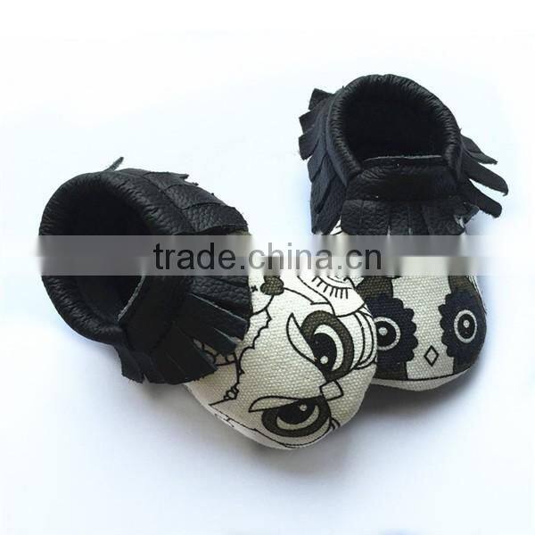 canvas moccasins leather baby shoes