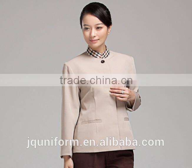 custom perfect fit fashiom restaurant housekeeping uniform , catering staff uniforms wholesale