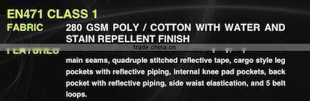 Hi Vis Superior Cargo Trousers Orange / Navy cargo pocket work pant