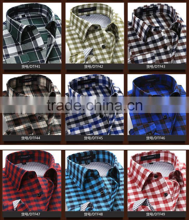 2016 new long sleeve shirt models european plaid man shirt