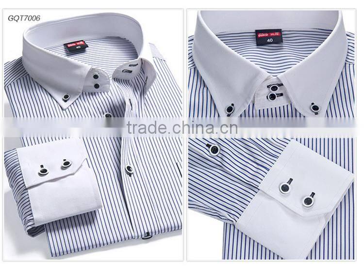 Latest shirt designs for men 2015 long sleeve stripe casual business man shirt