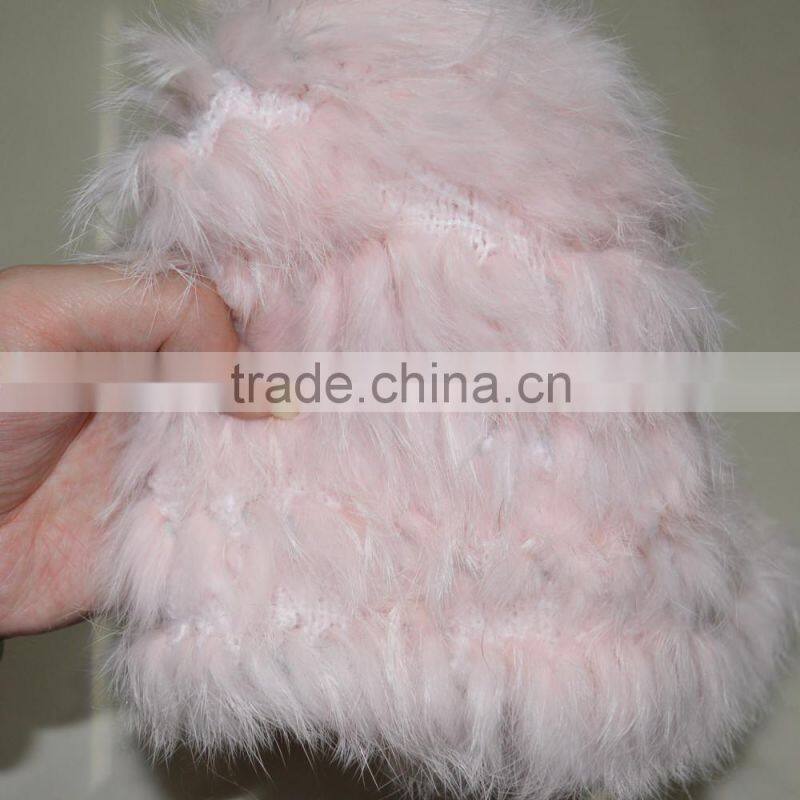 SJ776-01 Yarn Knit Cheap Rabbit Fur Christmas Winter Hats