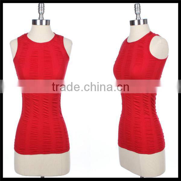 Women's Seamless Sleeveless Ruched Tank Top Stretch Spandex Regular Back brown color