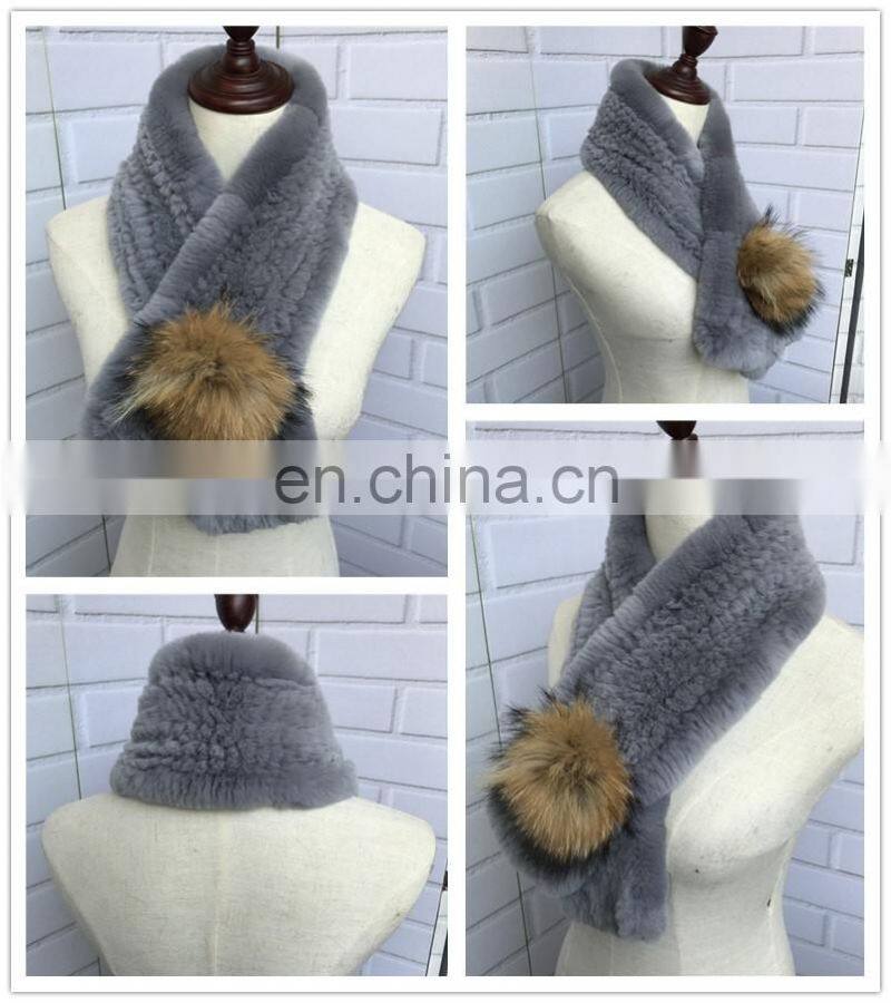 2016 Latest Design Woman Accessories Scarf / New Fashion Real Rabbit Fur Scarf / Ladies Lucury Scarf