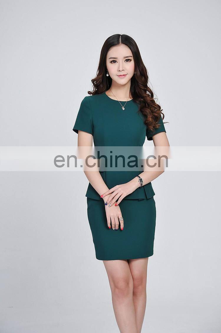 anti-wrinkle wholesale polyester/rayon manufacture women short sleeve church suits