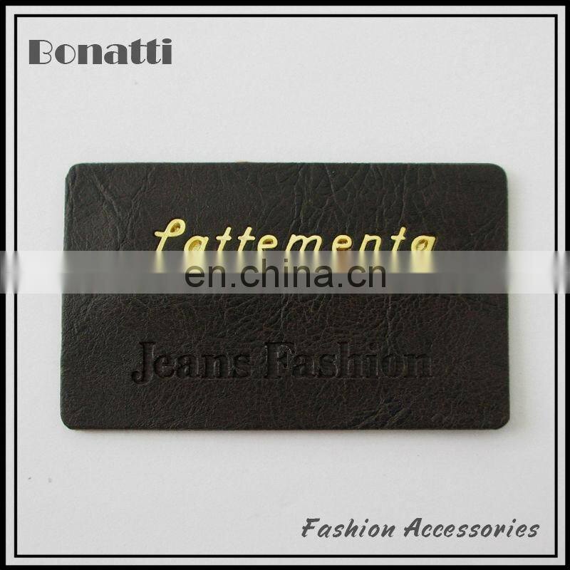 latest design pu leather labels or patches with high quality