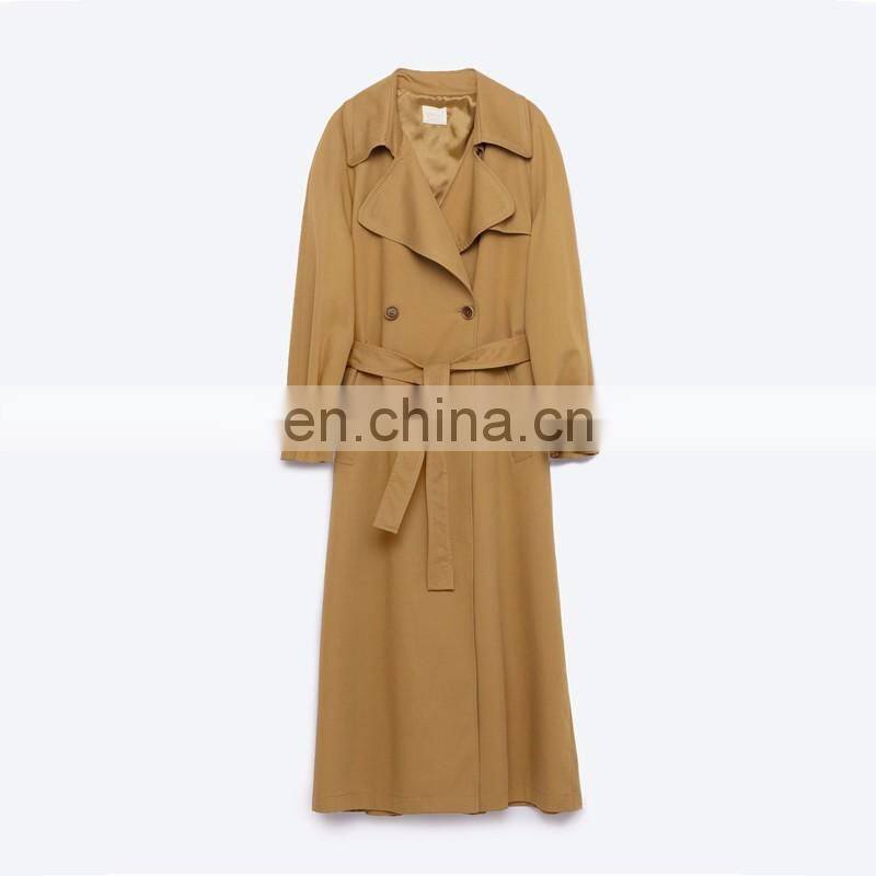 Wholesale fashion oversized camel color ladies maxi coats