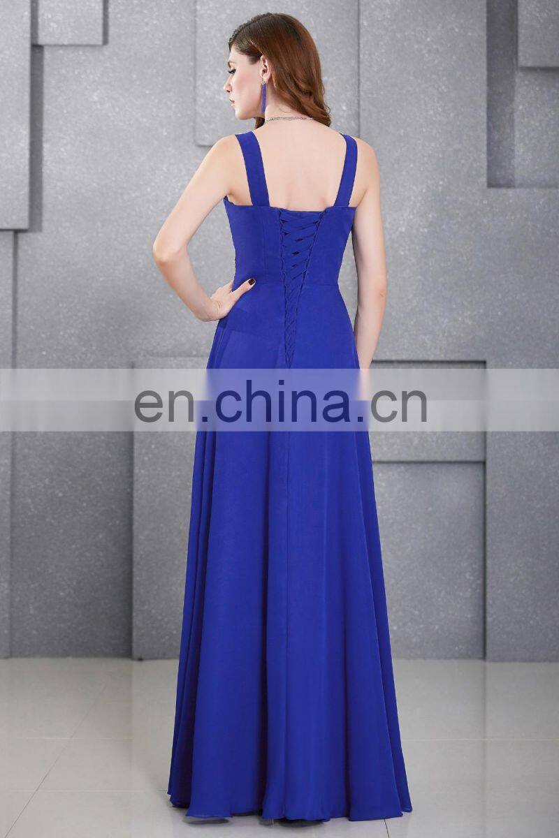 Grace Karin Womens Sleeveless Beaded Blue Party Gowns Chiffon Long Evening Dress CL4410