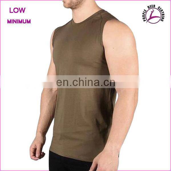 Men stretch fit gym tank top custom logo t-shirt fitness clothing