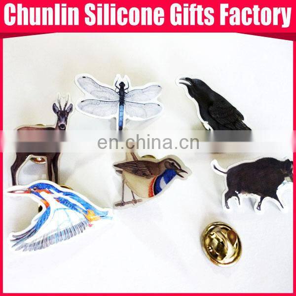 shape animal badge/Pins with rubber cap