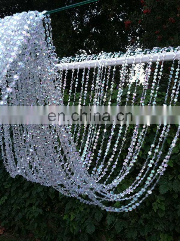 3.6 meters length Iridescent Crystal Beaded Curtain for Wedding backdrop