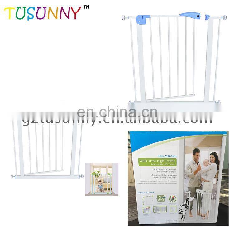 Provides safety in extra-wide spaces metal baby safety gate