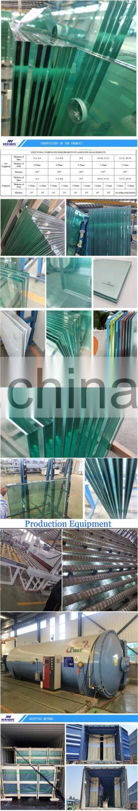 Customized 12mm thick tempered low iron laminated glass size