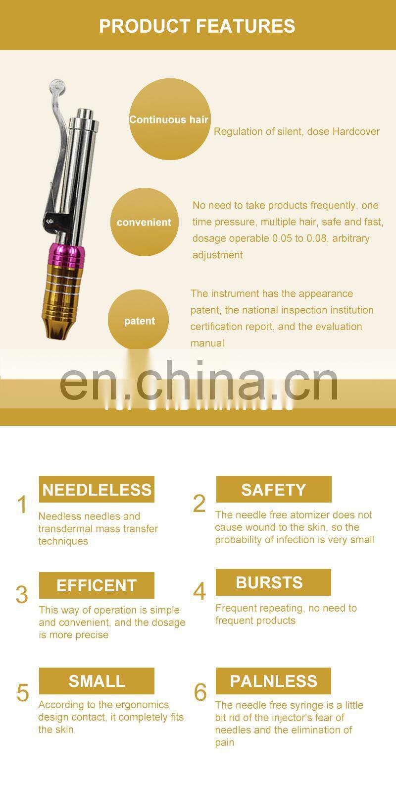 2019 newest choice Jet Injection Gun /Mesotherapy Dermal Filler Gun/ Hyaluronic Acid Device For Lip Lifting Pen