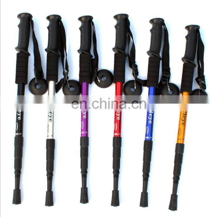 Light Weight Walking Stick Adjustable Aluminum Alloy Fashion Outdoor Sports Hiking sticks with Pole Rubber Tip