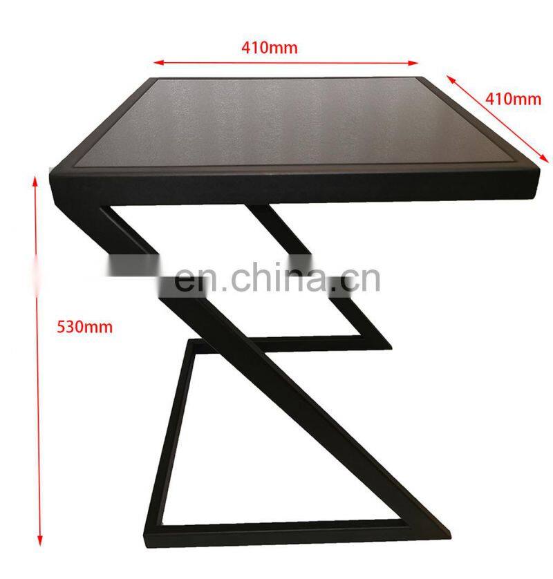 HOT Sell living room table America style sofa side table metal table with glass top
