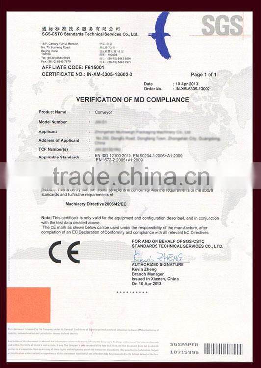 PenKan Z conveyer on packaging production line