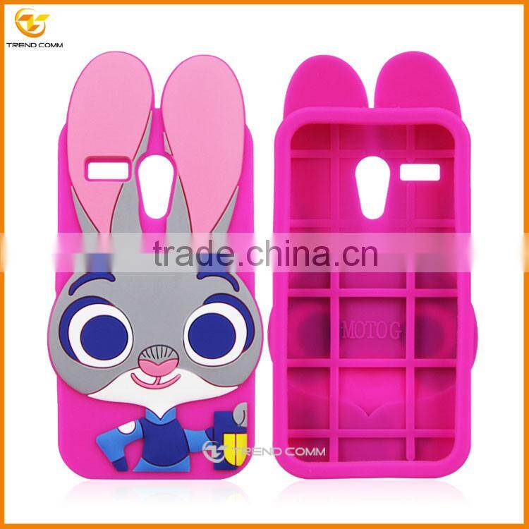 new products 2016 3d rabbit cartoon silicone cellular for motorola g