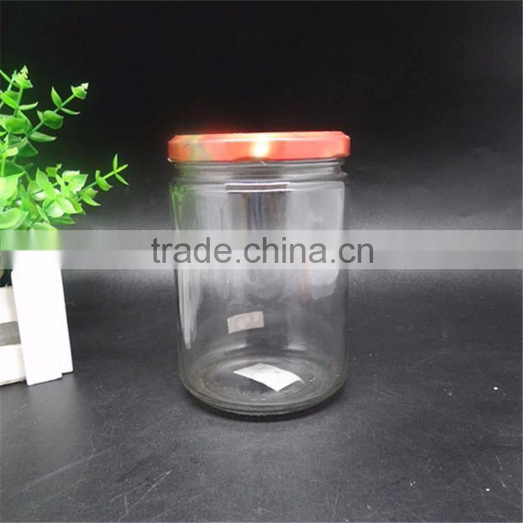 500ml glass material food fars with tin caps