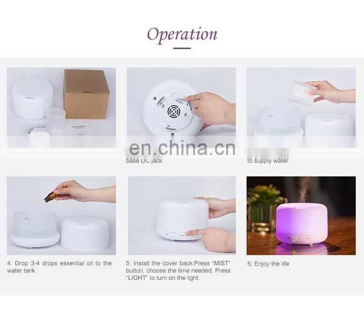 2021 500 ml Mist Difusores Aromaterapia Air Aromatic Aromatherapy Machine Diffuseur Humidifier Aroma Diffuser