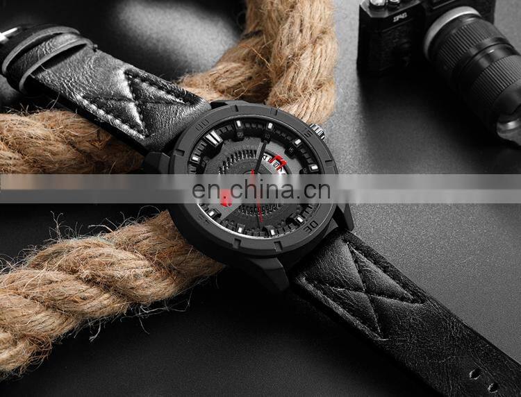 VAVA VOOM VA-201 Simple Leather Strap Calendar Auto Date Cheap Hand Watch Analog Display Quartz Watch For Men