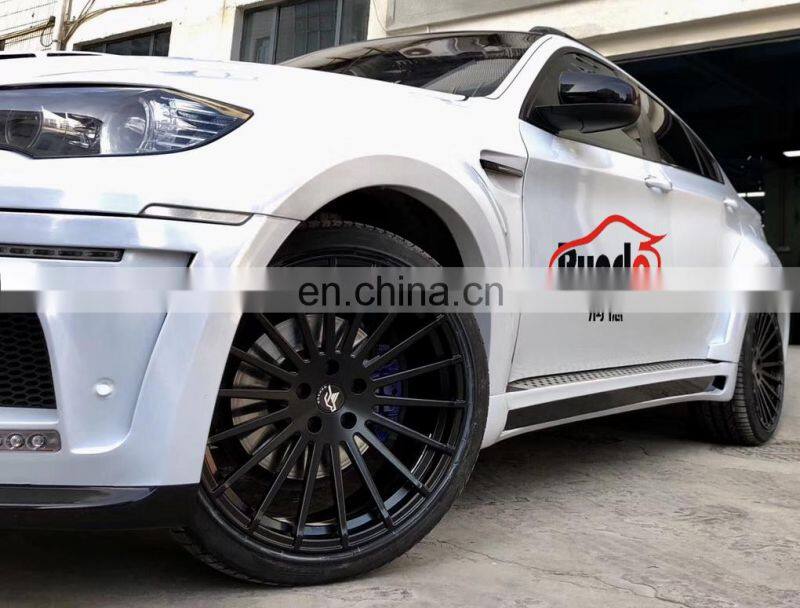 RD Excellent Quality PP Material HM Style Auto Wide Body Kit With 4 output central Exhaust For BMW X6 X6M E71 body kit