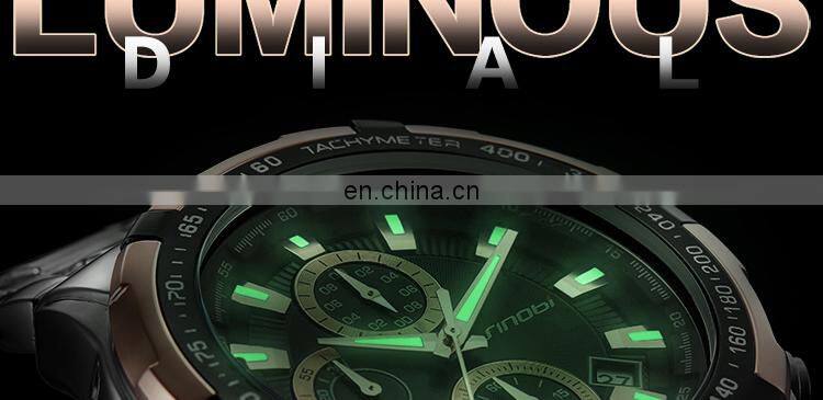 Sinobi Cool Chronograph Watch For Man Full Steel Band Wristwatch China Supplier Original Designer Reloj S9720G