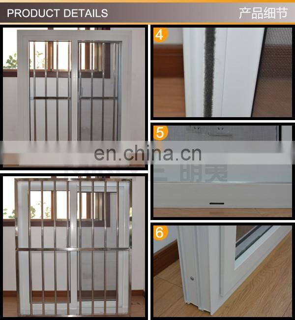 laminated finished brown color pvc sliding window with tint glass